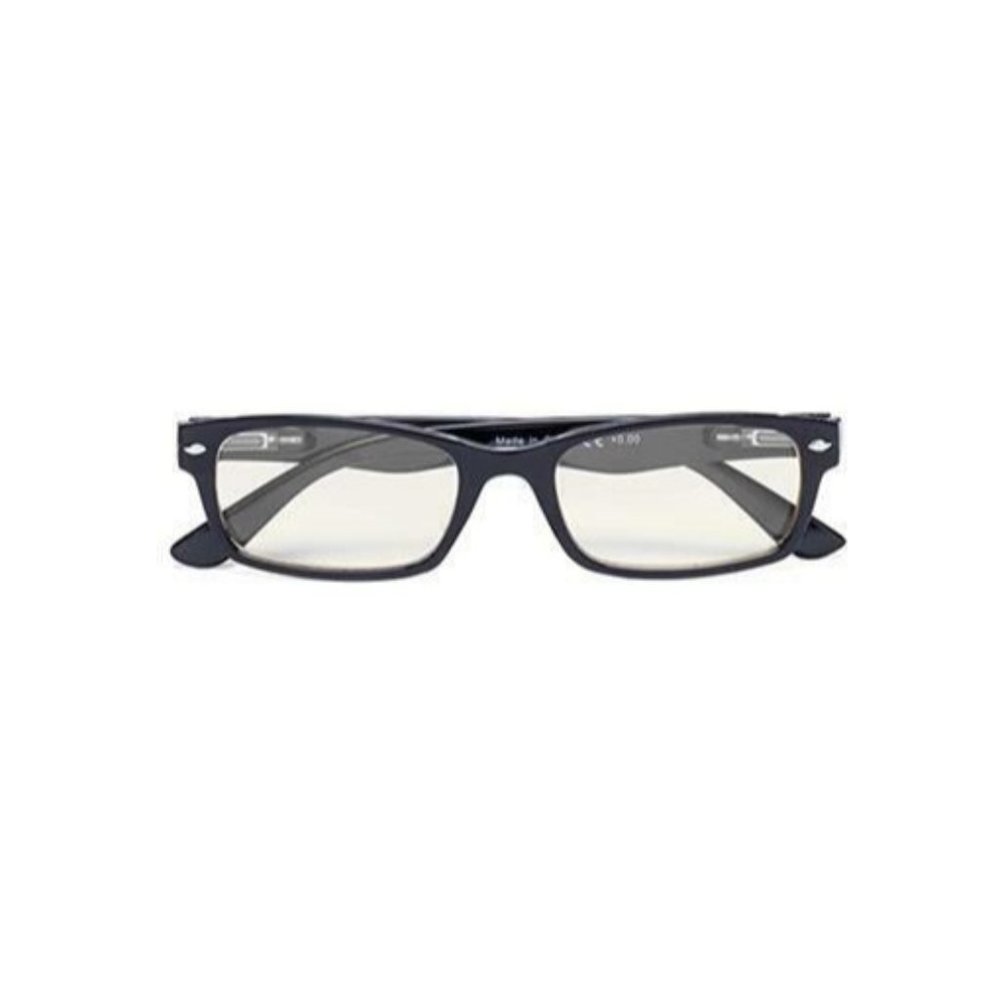 CessBlu Black Red Rectangle Blue Light 1.25 Reading Nerd Glasses Readers 86121